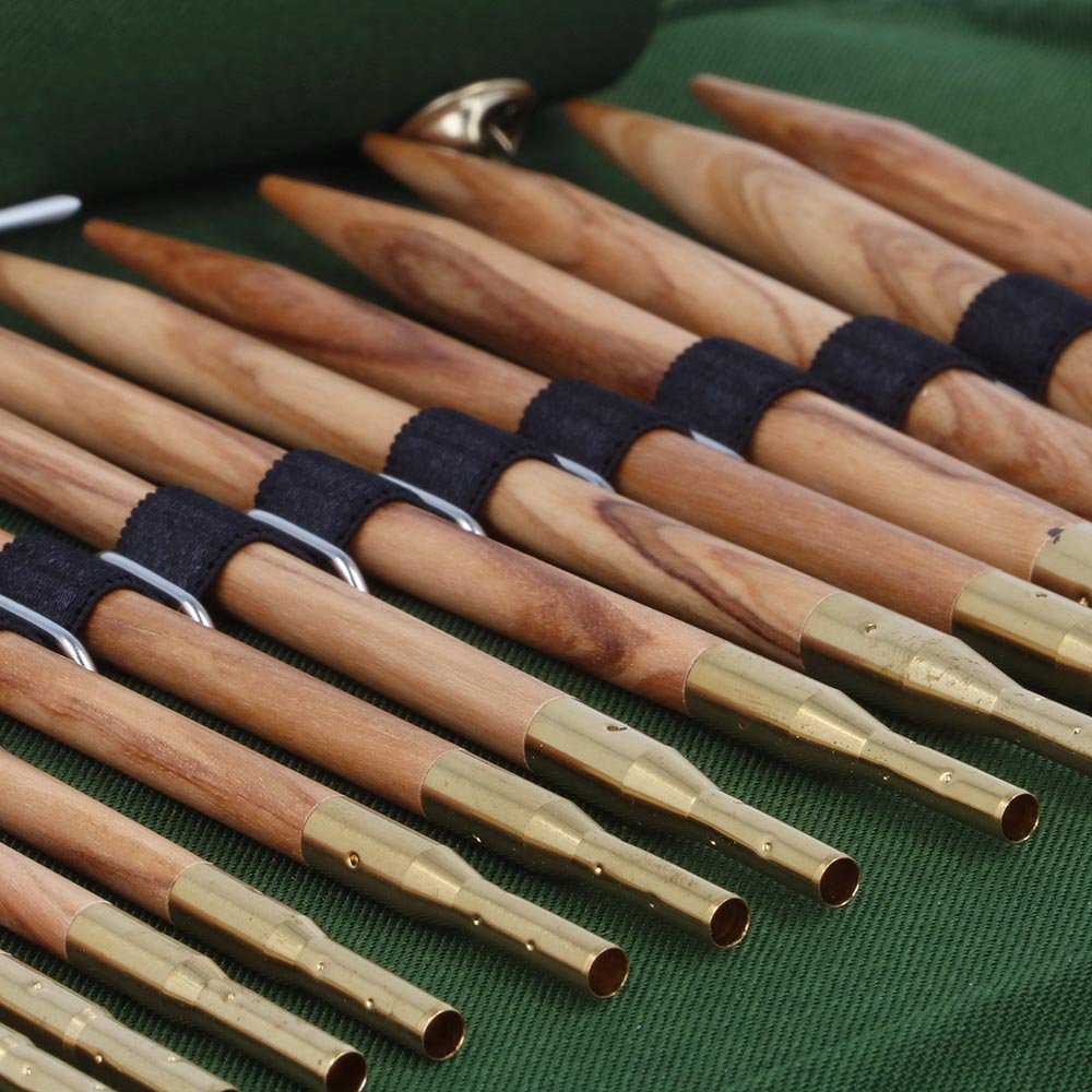 Addi Click Nature case interchang. needle olive wood | Knitting yarn shop / dzijas veikals