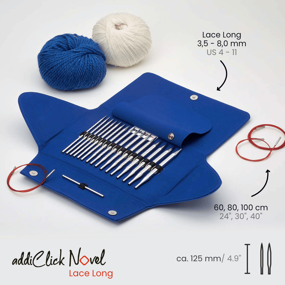 Addi Click Novel Long case interchangeable needle square | Knitting yarn shop / dzijas veikals