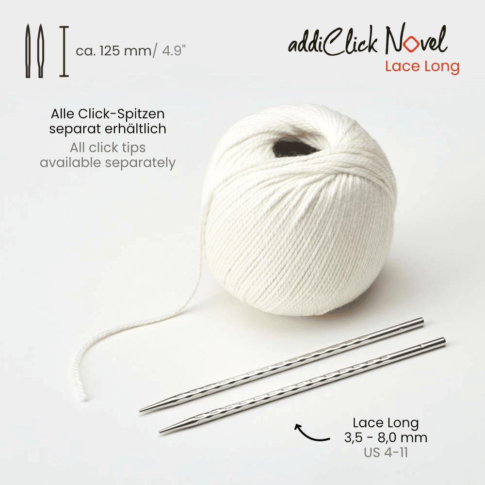 Addi Click Novel Long interchang. needle square 3.5 | Knitting yarn shop / dzijas veikals