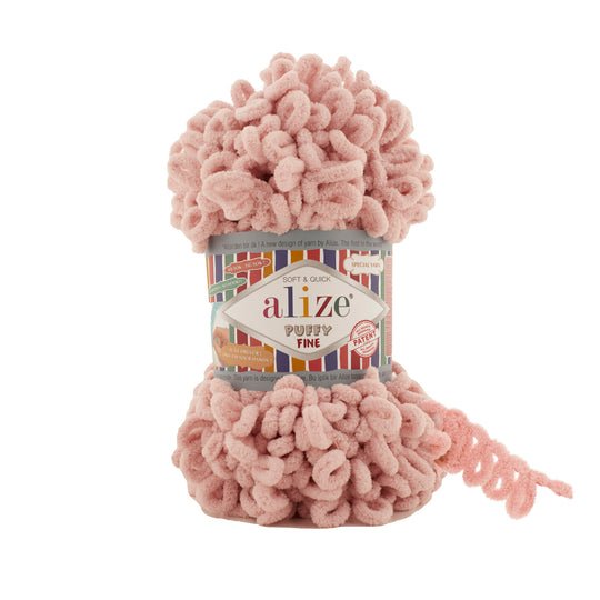 Alize Puffy Fine Loop Yarn 161 powder | Knitting yarn shop / dzijas veikals