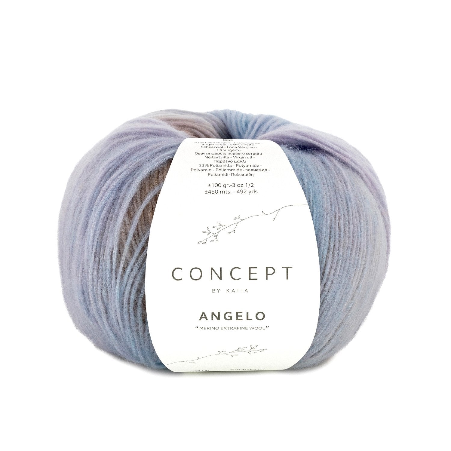 ANGELO SOFT Gradient Yarn - Soft, Lightweight, Virgin Wool Blend 204 - pasteles/beige/rosas | Knitting yarn shop / dzijas veikals