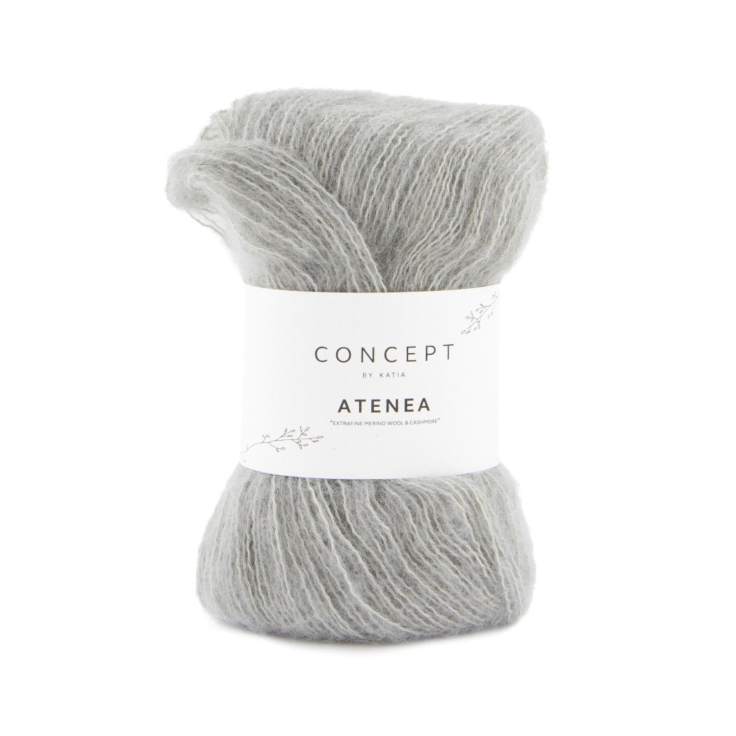 ATENEA Natural Carded Bouclé Yarn – Virgin Wool, Cotton, & Cashmere 90 - gris | Knitting yarn shop / dzijas veikals