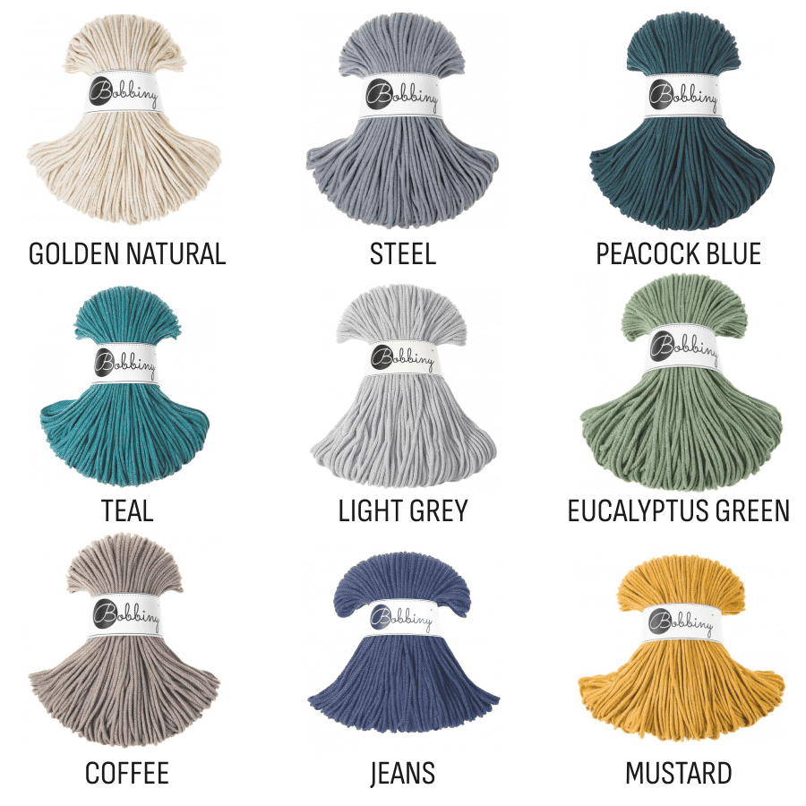 Bobbiny BRAIDED CORDS 3MM Junior Aloe | Knitting yarn shop / dzijas veikals