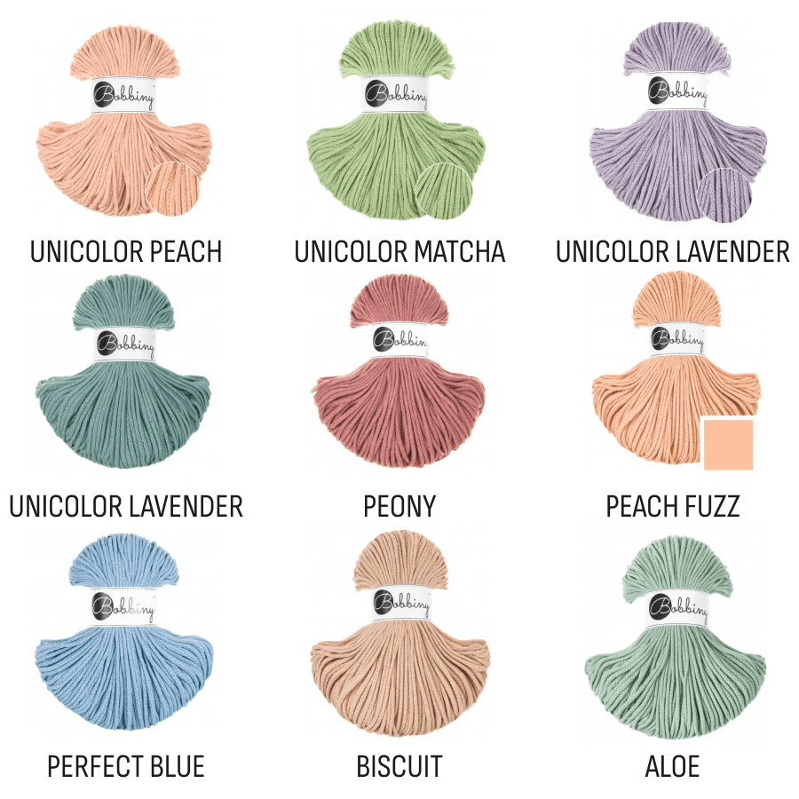 Bobbiny BRAIDED CORDS 3MM Junior Aloe | Knitting yarn shop / dzijas veikals