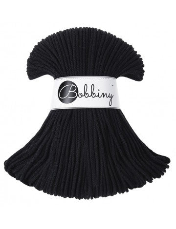 Bobbiny BRAIDED CORDS 3MM Junior Black | Knitting yarn shop / dzijas veikals