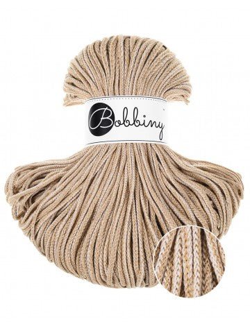 Bobbiny BRAIDED CORDS 3MM Junior Caramel shake | Knitting yarn shop / dzijas veikals