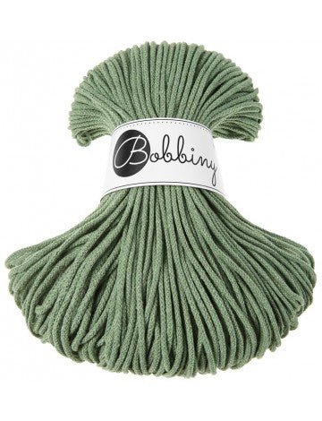 Bobbiny BRAIDED CORDS 3MM Junior Eucalyptus Green | Knitting yarn shop / dzijas veikals