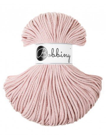 Bobbiny BRAIDED CORDS 3MM Junior Pastel Pink | Knitting yarn shop / dzijas veikals