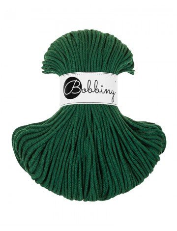 Bobbiny BRAIDED CORDS 3MM Junior Pine Green | Knitting yarn shop / dzijas veikals