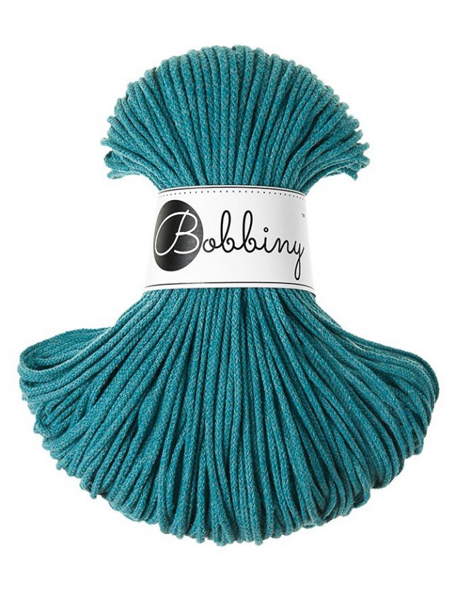 Bobbiny BRAIDED CORDS 3MM Junior Teal | Knitting yarn shop / dzijas veikals