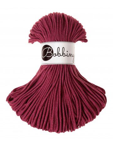 Bobbiny BRAIDED CORDS 3MM Junior Wine Red | Knitting yarn shop / dzijas veikals