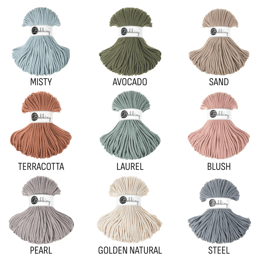 Bobbiny BRAIDED CORDS 5MM Premium Aloe | Knitting yarn shop / dzijas veikals