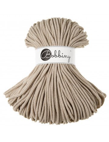 Bobbiny BRAIDED CORDS 5MM Premium Beige | Knitting yarn shop / dzijas veikals