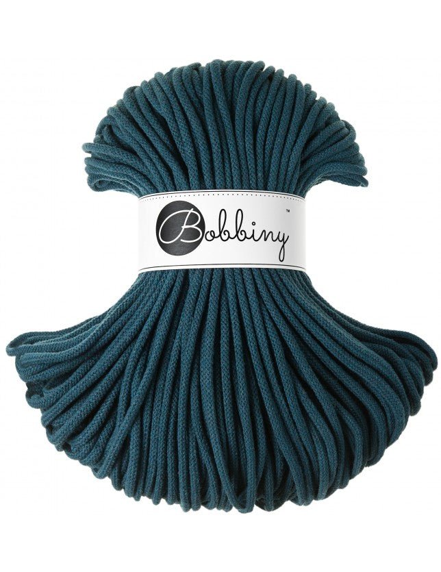 Bobbiny BRAIDED CORDS 5MM Premium Peacock Blue | Knitting yarn shop / dzijas veikals