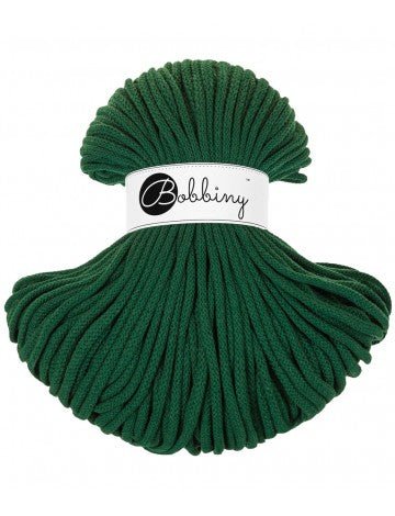 Bobbiny BRAIDED CORDS 5MM Premium Pine Green | Knitting yarn shop / dzijas veikals