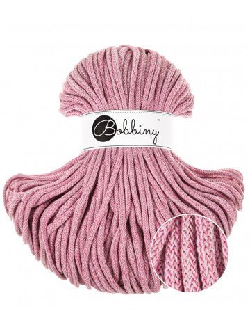 Bobbiny BRAIDED CORDS 5MM Premium Raspberry shake | Knitting yarn shop / dzijas veikals