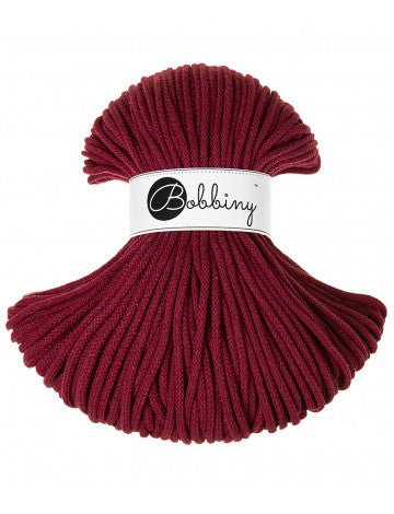 Bobbiny BRAIDED CORDS 5MM Premium Wine Red | Knitting yarn shop / dzijas veikals