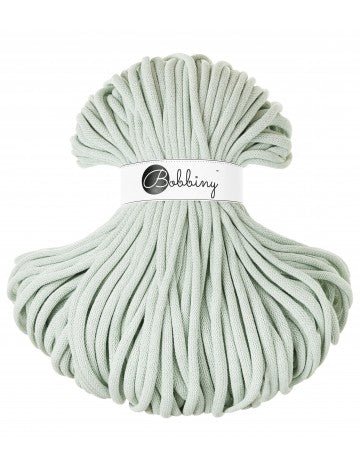 Bobbiny BRAIDED CORDS 9MM JUMBO Milky Green | Knitting yarn shop / dzijas veikals