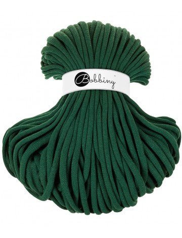 Bobbiny BRAIDED CORDS 9MM JUMBO Pine Green | Knitting yarn shop / dzijas veikals