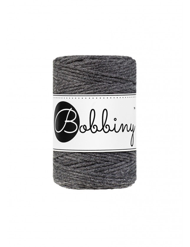 Bobbiny MACRAME CORDS 1,5MM Charcoal | Knitting yarn shop / dzijas veikals