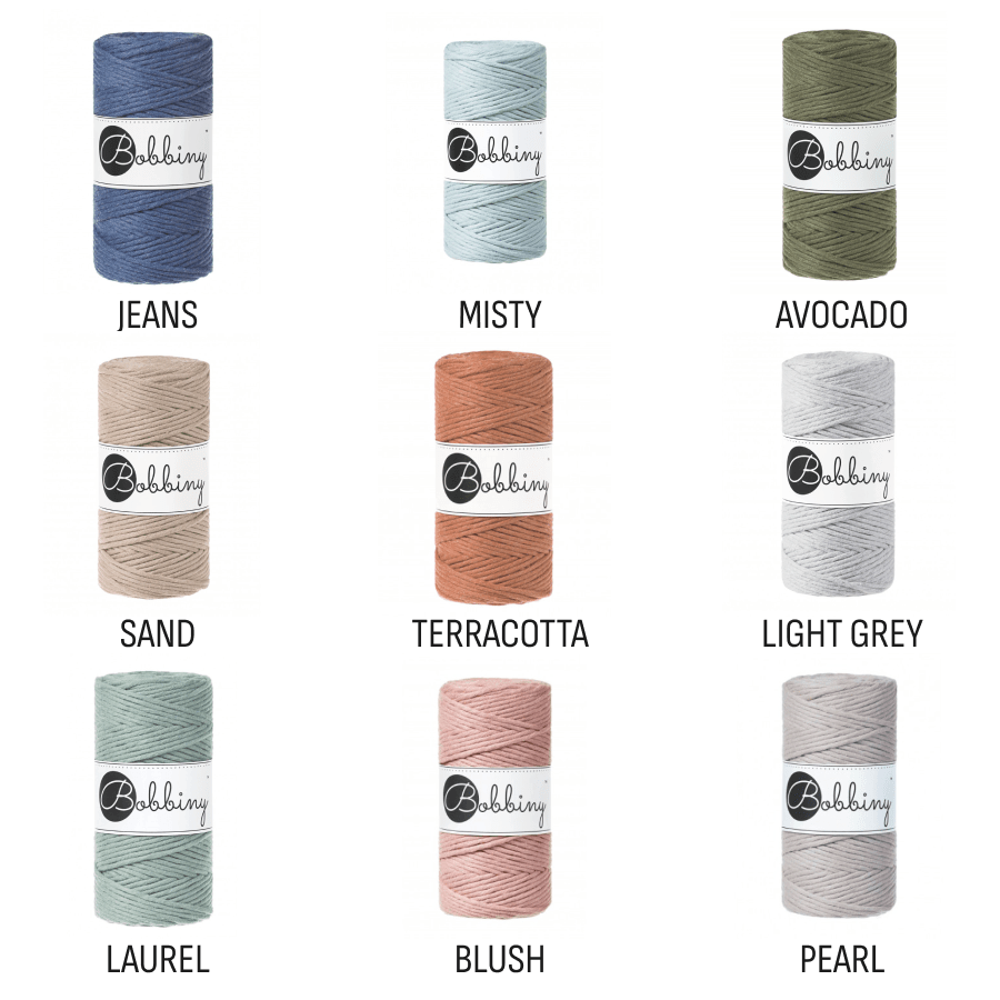 Bobbiny MACRAME CORDS 3MM Aloe | Knitting yarn shop / dzijas veikals