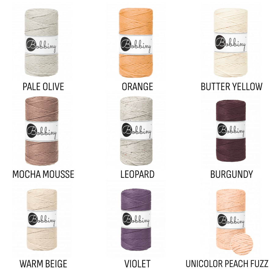 Bobbiny MACRAME CORDS 3MM Aloe | Knitting yarn shop / dzijas veikals