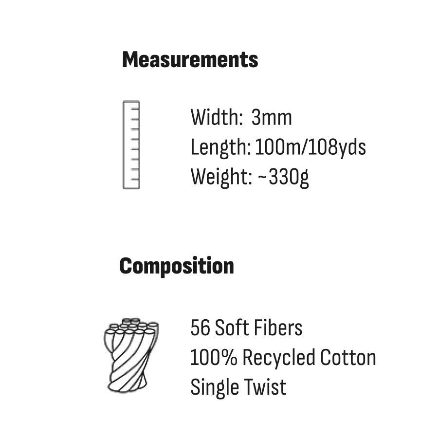 Bobbiny MACRAME CORDS 3MM Aloe | Knitting yarn shop / dzijas veikals