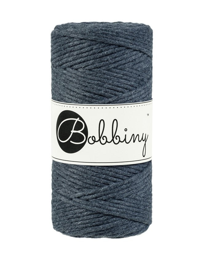 Bobbiny MACRAME CORDS 3MM Charcoal | Knitting yarn shop / dzijas veikals