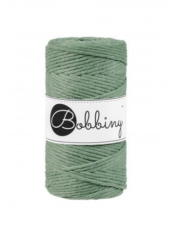 Bobbiny MACRAME CORDS 3MM Eucalyptus Green | Knitting yarn shop / dzijas veikals