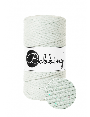 Bobbiny MACRAME CORDS 3MM Glossy Milky Green | Knitting yarn shop / dzijas veikals