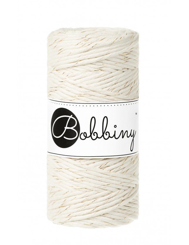 Bobbiny MACRAME CORDS 3MM Golden Natural | Knitting yarn shop / dzijas veikals