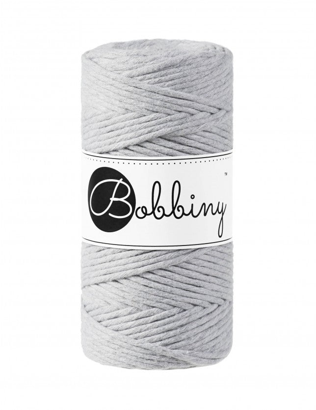 Bobbiny MACRAME CORDS 3MM Light Grey | Knitting yarn shop / dzijas veikals