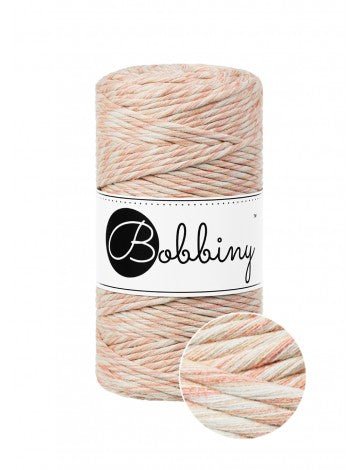 Bobbiny MACRAME CORDS 3MM Peach shake | Knitting yarn shop / dzijas veikals