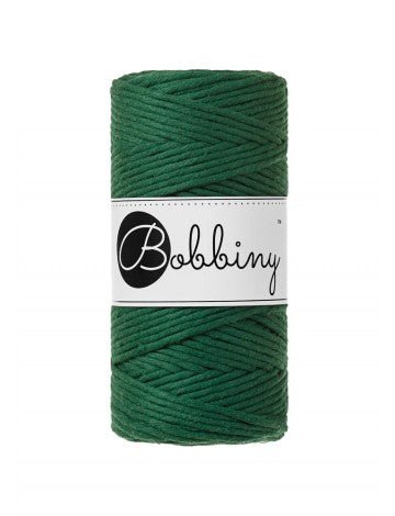Bobbiny MACRAME CORDS 3MM Pine Green | Knitting yarn shop / dzijas veikals