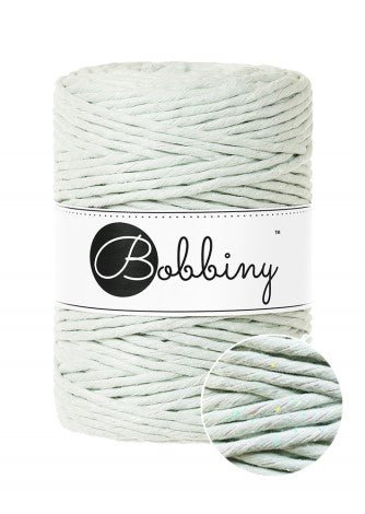 Bobbiny MACRAME CORDS 5MM Glossy Milky Green | Knitting yarn shop / dzijas veikals