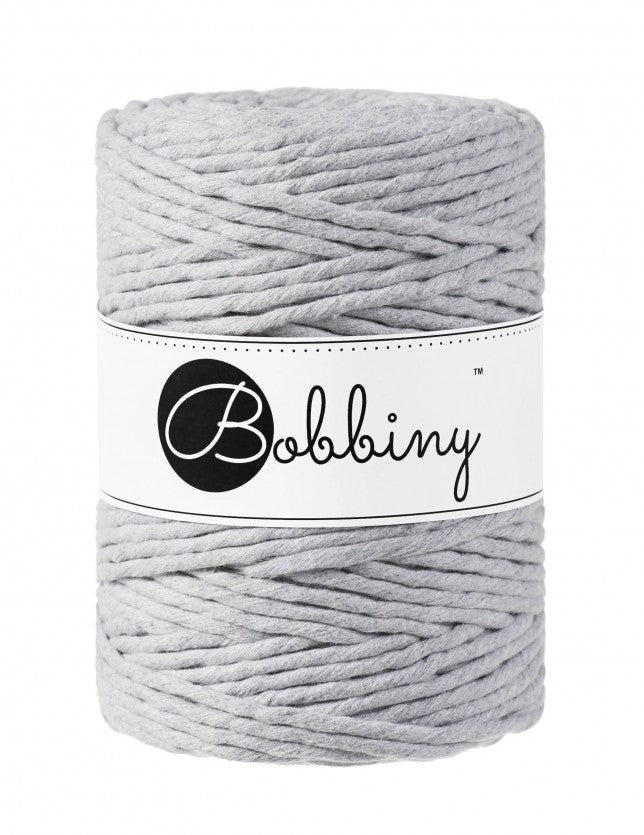 Bobbiny MACRAME CORDS 5MM Light Grey | Knitting yarn shop / dzijas veikals