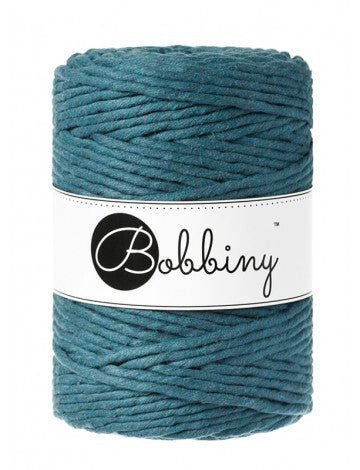 Bobbiny MACRAME CORDS 5MM Peacock blue | Knitting yarn shop / dzijas veikals
