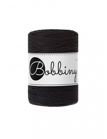 Bobbiny MACRAME ROPES 3PLY 1,5MM Black Baby | Knitting yarn shop / dzijas veikals