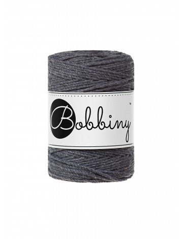 Bobbiny MACRAME ROPES 3PLY 1,5MM Charcoal Baby | Knitting yarn shop / dzijas veikals
