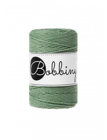 Bobbiny MACRAME ROPES 3PLY 1,5MM Eucalyptus Green Baby | Knitting yarn shop / dzijas veikals