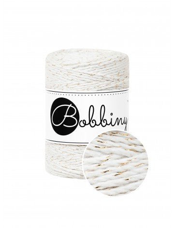 Bobbiny MACRAME ROPES 3PLY 1,5MM Golden Off White | Knitting yarn shop / dzijas veikals