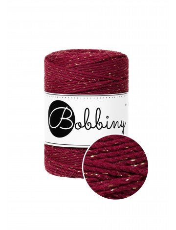 Bobbiny MACRAME ROPES 3PLY 1,5MM Golden Wine Red | Knitting yarn shop / dzijas veikals
