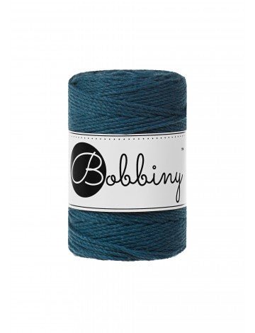 Bobbiny MACRAME ROPES 3PLY 1,5MM Peacock Blue Baby | Knitting yarn shop / dzijas veikals
