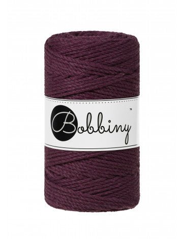 Bobbiny MACRAME ROPES 3PLY 3MM Blackberry | Knitting yarn shop / dzijas veikals