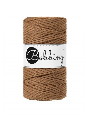 Bobbiny MACRAME ROPES 3PLY 3MM Caramel | Knitting yarn shop / dzijas veikals