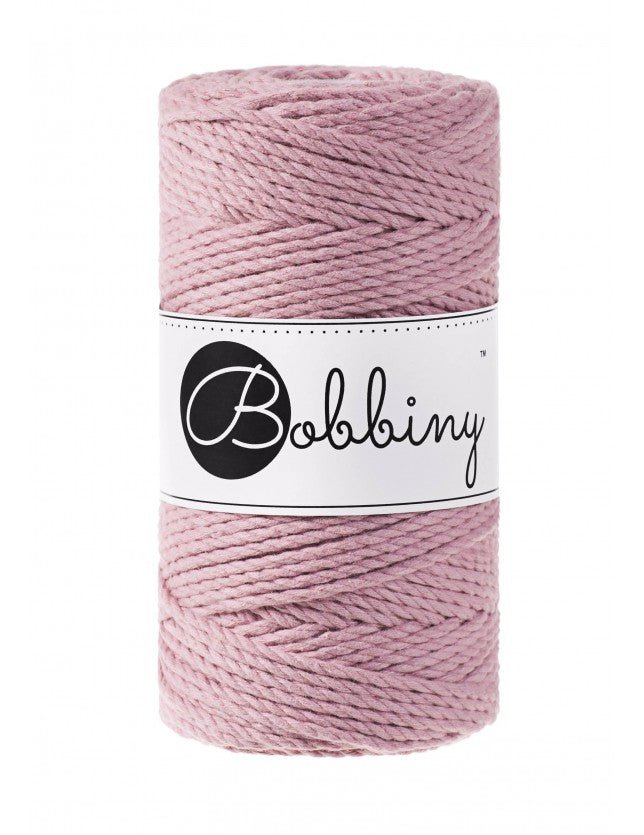 Bobbiny MACRAME ROPES 3PLY 3MM Dusty Pink | Knitting yarn shop / dzijas veikals