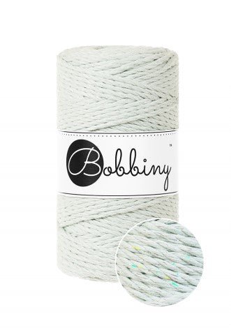 Bobbiny MACRAME ROPES 3PLY 3MM Glossy Milky Green | Knitting yarn shop / dzijas veikals