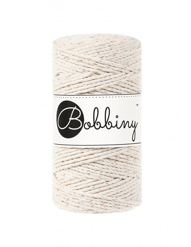 Bobbiny MACRAME ROPES 3PLY 3MM Golden Natural | Knitting yarn shop / dzijas veikals