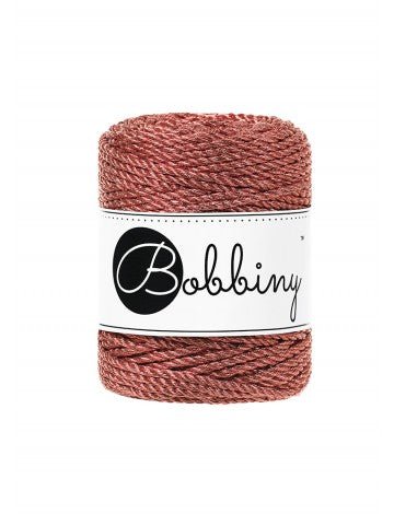 Bobbiny MACRAME ROPES 3PLY 3MM Metallic Copper | Knitting yarn shop / dzijas veikals