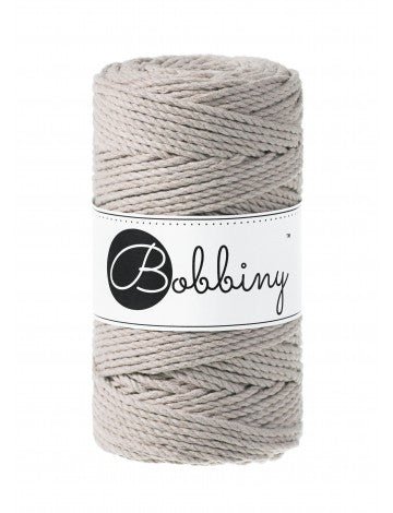 Bobbiny MACRAME ROPES 3PLY 3MM Pearl | Knitting yarn shop / dzijas veikals